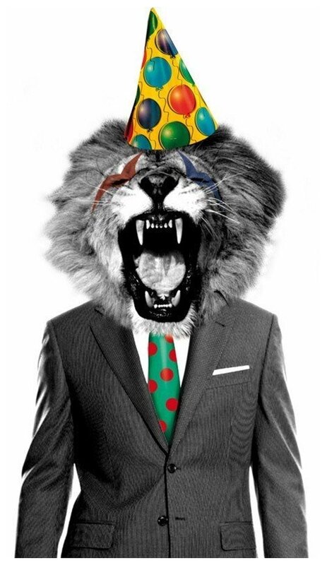 Картинка лев в пиджаке