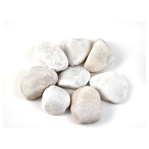 Камень декоративный галька мраморная белая 1кг 20-70мм