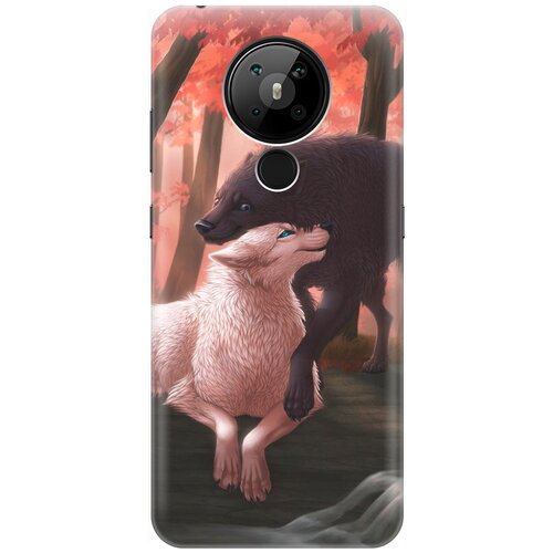 фото Re:pa накладка transparent для nokia 5.3 с принтом "влюбленные волки"