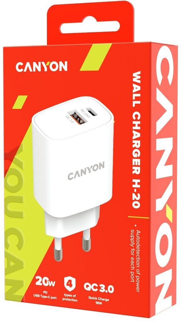 Зарядное устройство сетевое Canyon CNE-CHA20W04 USB-A/C, белый - фото №9