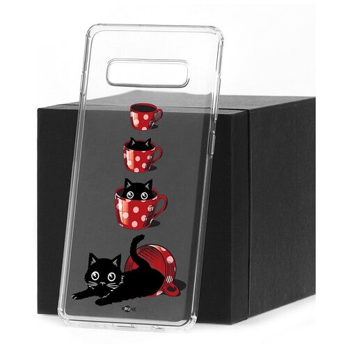 фото Чехол samsung s10 plus kruche print котенок в чашке кruче