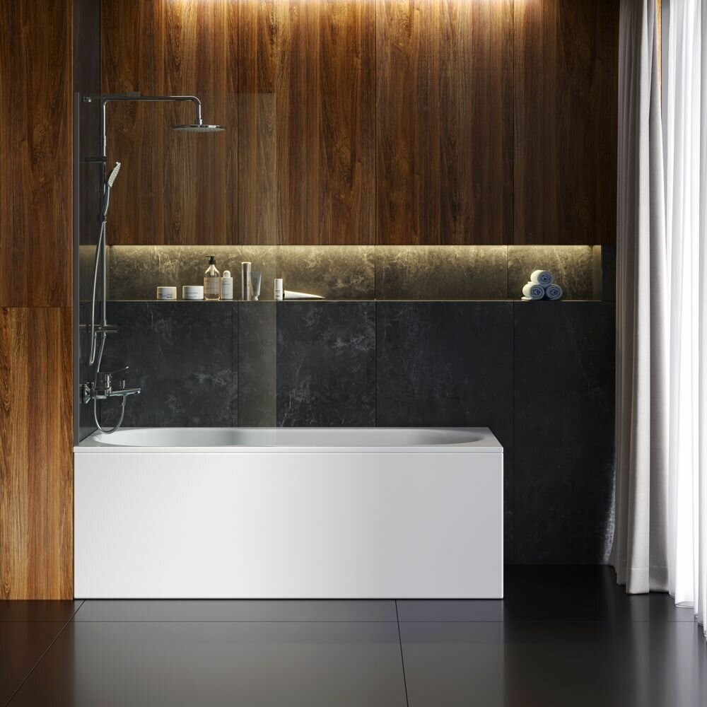 Комплект для ванной комнаты X-Joy WK88ED зона WELNESS ванна акриловая 170х70, каркас с монтажным набором, стеклянная шторка, душевая система со смесителем, крючок для полотенца