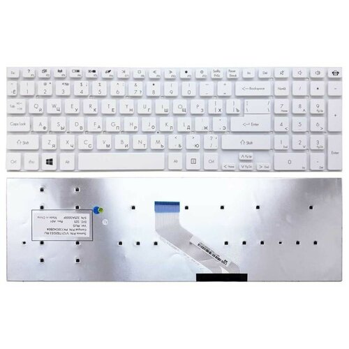 Клавиатура для ноутбука Packard Bell LS11/ Gateway NV55, NV75 белая клавиатура для ноутбука packard bell easynote tv11cm tv11hc lv11hc gateway nv55 nv75 p n nk i171s 02c