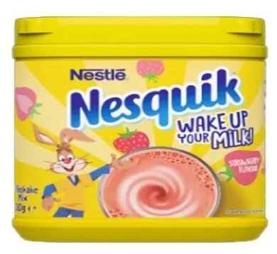 Какао напиток быстрорастворимый Nestle Nesquik Strawberry со вкусом клубники (Германия), 300 г - фотография № 1