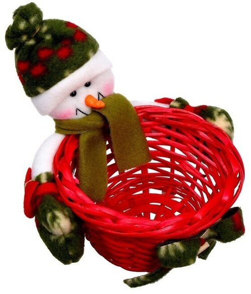Страна Карнавалия Конфетница «Снеговик нарядный» с корзинкой, вместимость 100 г
