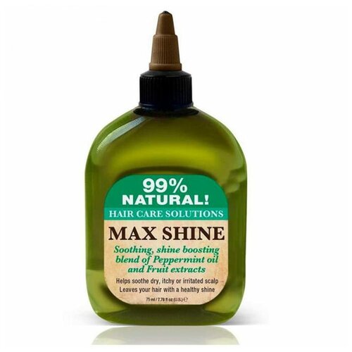 Difeel 99% Natural Hair Care Solutions Max Shine 99% натуральн. масло д/волос - максим. блеск, 75 мл