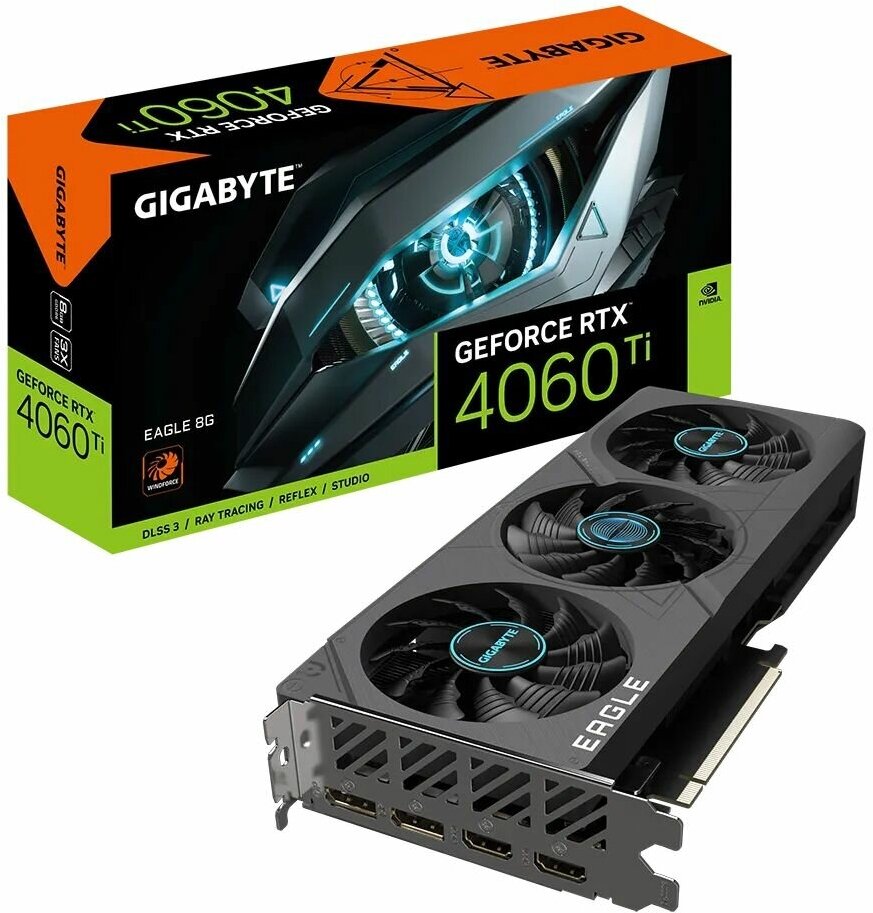 Видеокарта GIGABYTE GeForce RTX 4060 Ti EAGLE 8 ГБ (GV-N406TEAGLE-8GD)