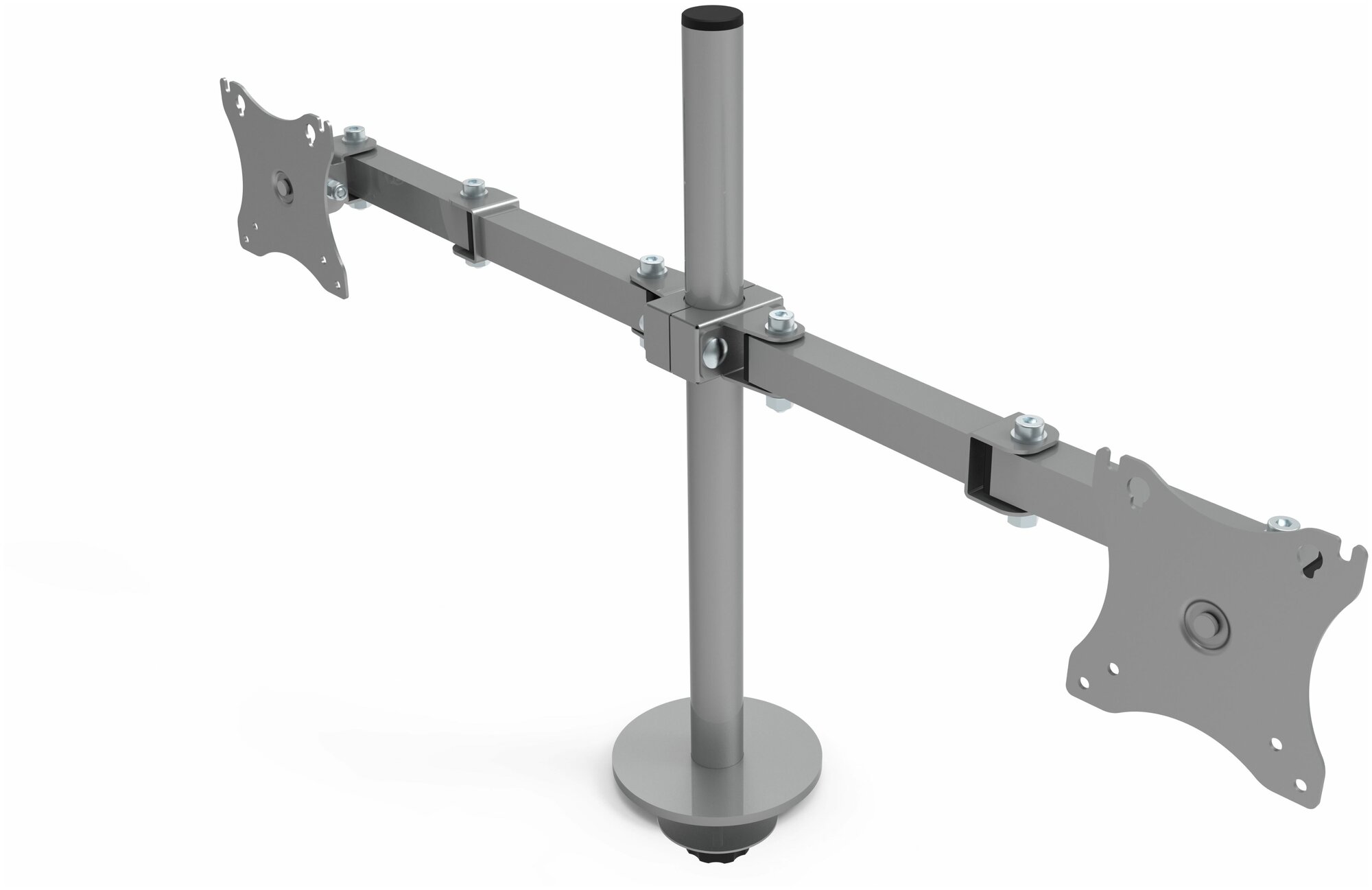 Кронштейн для двух мониторов на стол наклонно-поворотный с диагональю 15"-32" Рэмо К-522 металлик
