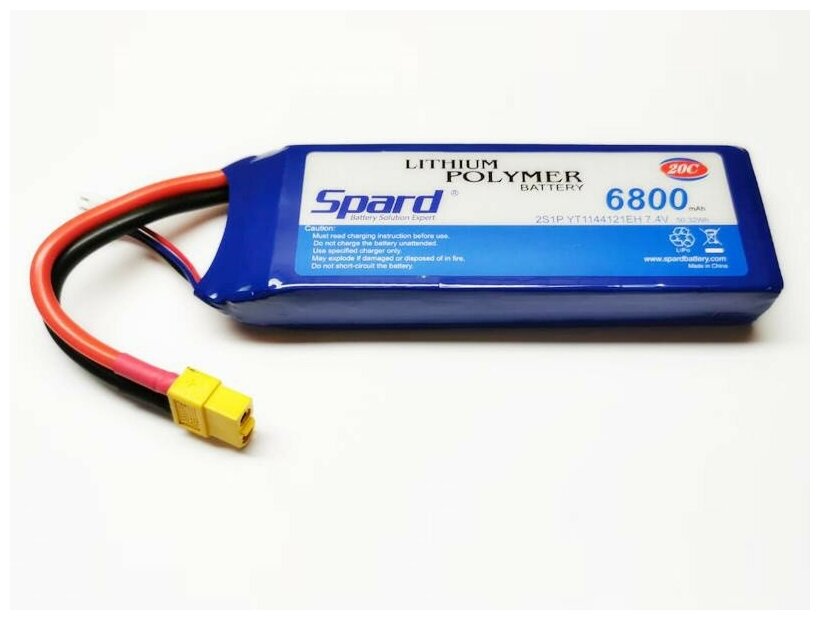 Аккумулятор Li-Po Spard 6800mAh, 7,4V, 20C, XT60