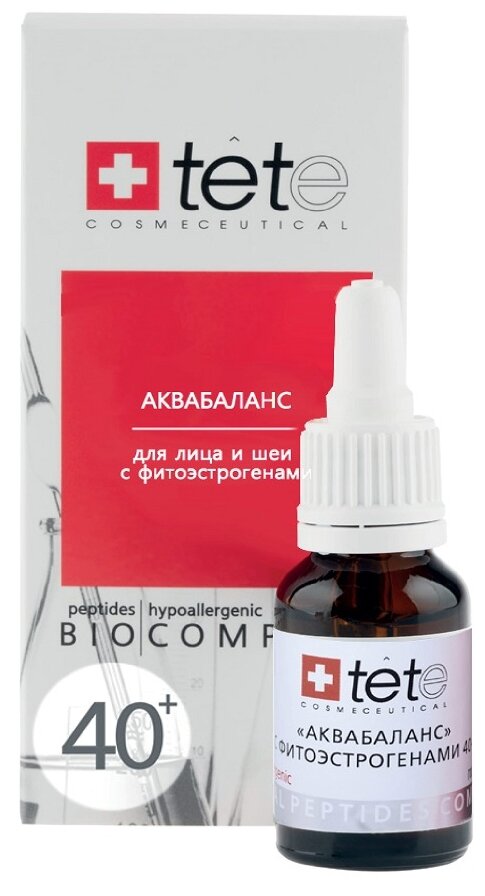 биокомплекс TETe Cosmeceutical Аквабаланс с фитоэстрогенами для лица и шеи 40+, 15 мл