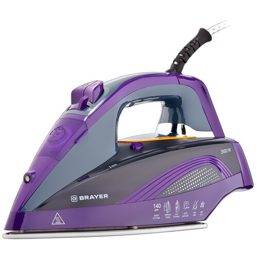 BRAYER BR4001 Утюг, 2600 Вт,140 г, фиолетовый