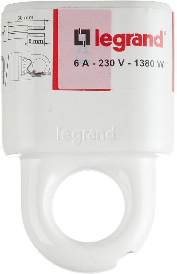 Розетка Legrand 6 А 230 В с кольцом белая (050166)