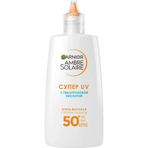 GARNIER увлажняющий солнцезащитный флюид с гиалуроновой кислотой Ambre Solaire Супер UV SPF 50+, 40 мл