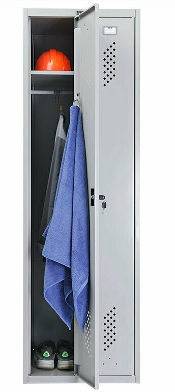 Шкаф для одежды ПРАКТИК Стандарт LS 21-50 серый полуматовый (RAL 7038) - фотография № 6