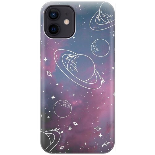 фото Re:pa накладка transparent для apple iphone 12 / 12 pro с принтом "космос на закатном небе"