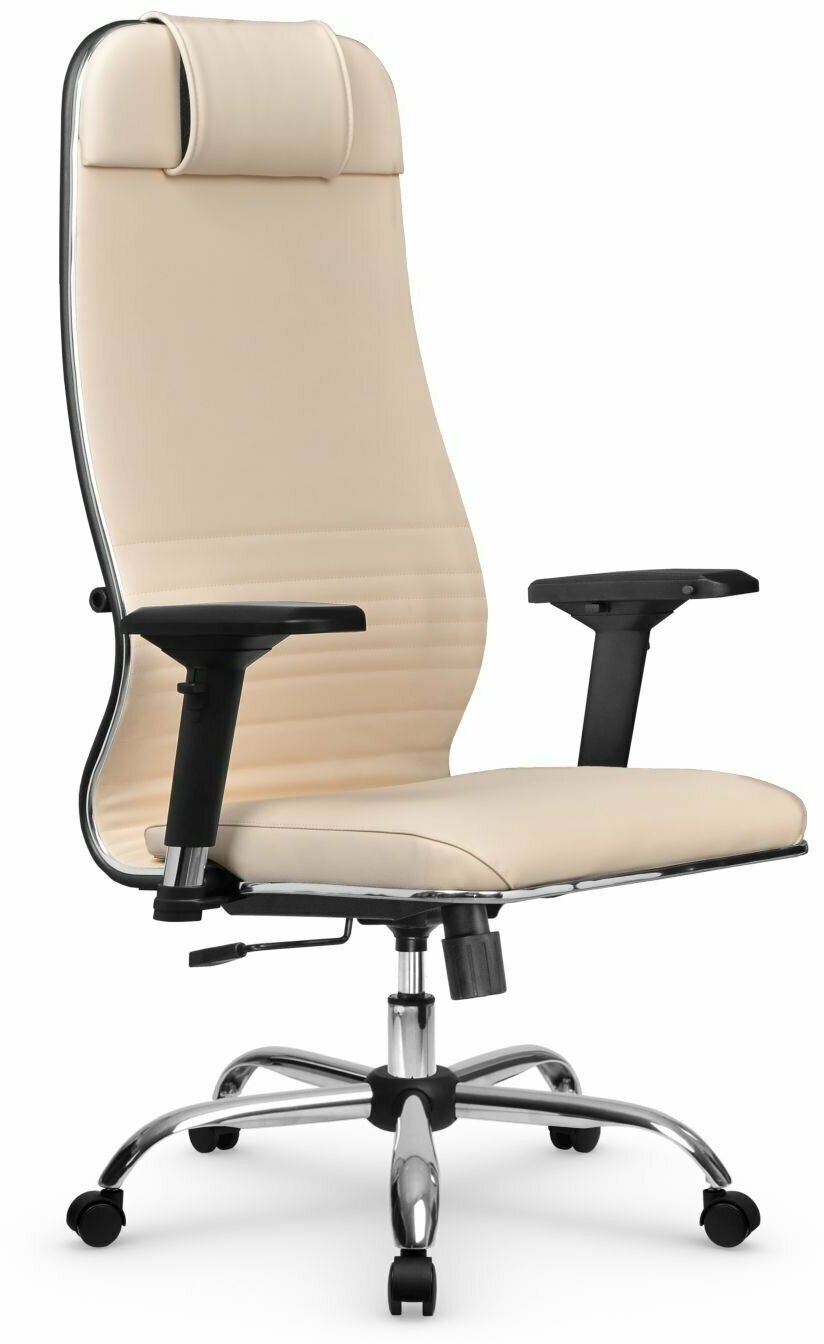 Компьютерное офисное кресло Metta L 1m 38К2/4D MPES, Топган (основание 17833), Молочное