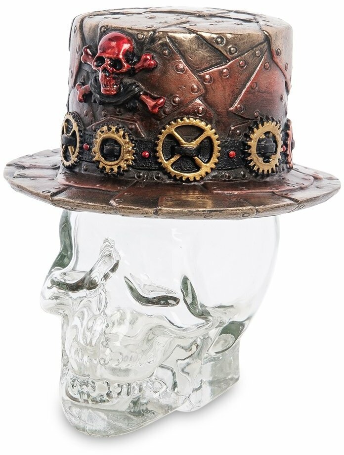 Флакон "Шляпа в стиле Стимпанк на стеклянном черепе" WS-1031 Veronese 906354