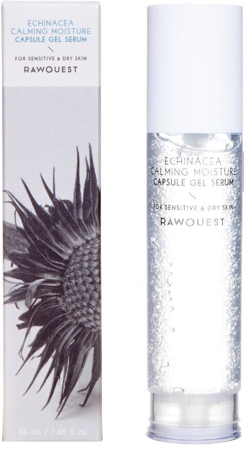 RAWQUEST Echinacea Carming Moisture Capsule Gel Serum Увлажняющая успокаивающая сыворотка-гель для лица с экстрактом эхинацеи 50мл