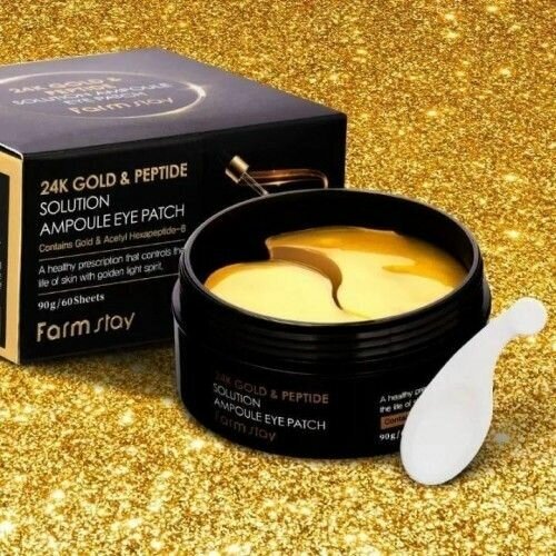      24-     FarmStay 24K Gold & Peptide Solution Ampoule Eye Patch