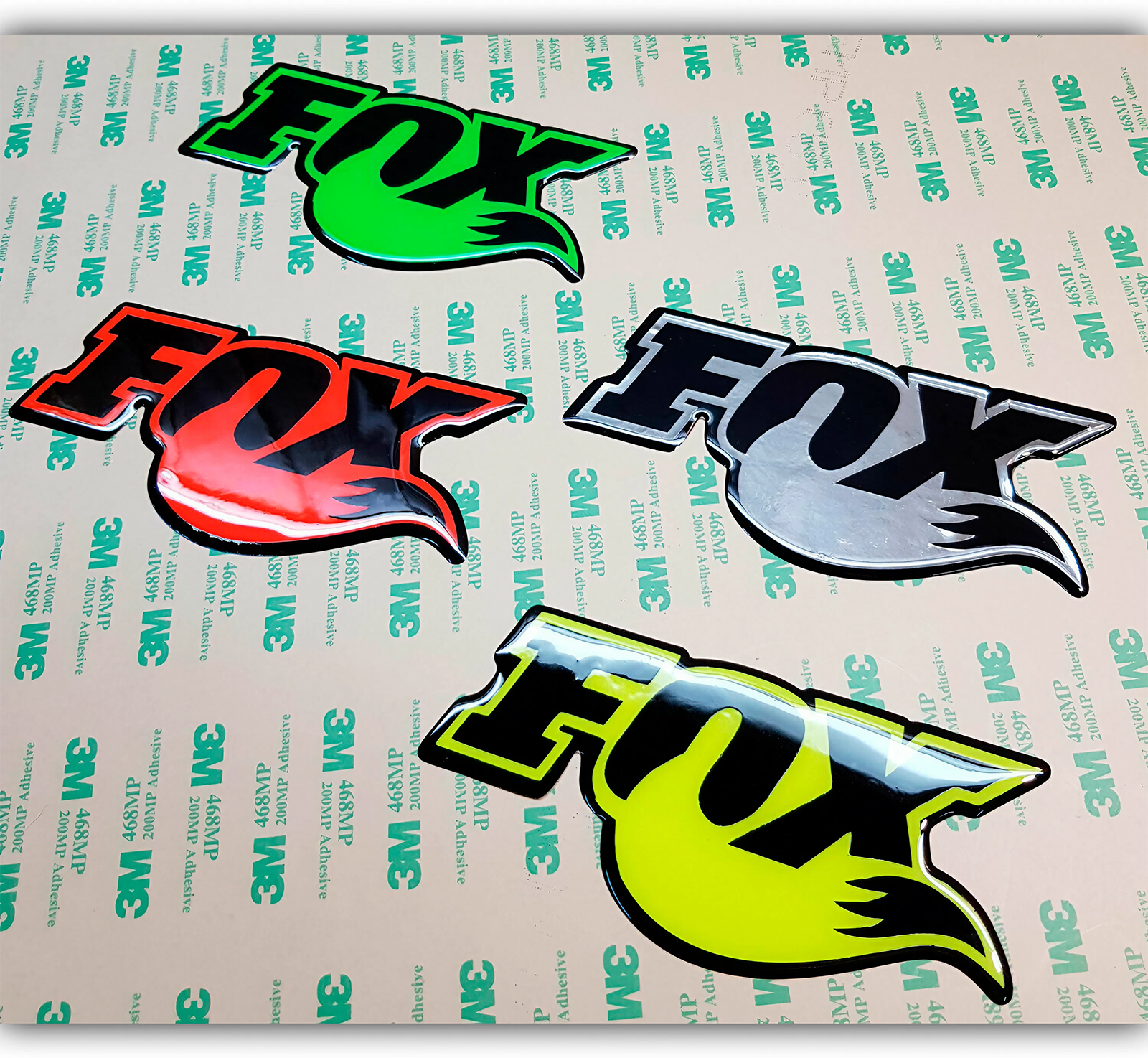 Комплект эмблем FOX зеленый