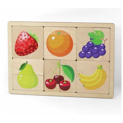 Игра развивающая деревянная Фрукты, ягоды макси пазлы фрукты ягоды 18 элементов 2 шт