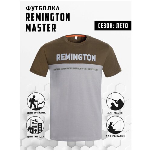 перчатки remington размер 52 54 серый Футболка Remington, размер 52-54, серый, коричневый