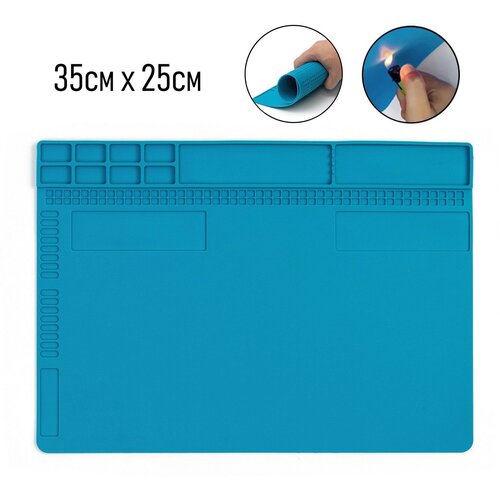 Термостойкий силиконовый коврик для ремонта часов нескользящий 35 х 25 см 978₽