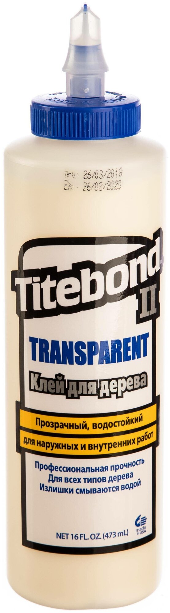 Клей ПВА Titebond II Transparent 473 мл