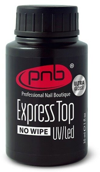 Прозрачный ТОП Экспресс-Топ без липкого сля PNB 30 мл УФ/ЛЭД /Express Top PNB 30 ml Ultra Gloss UV/LED