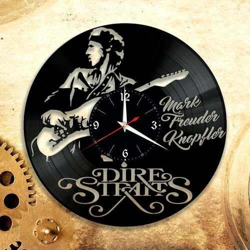 Настенные часы из виниловой пластинки с группой Dire Straits