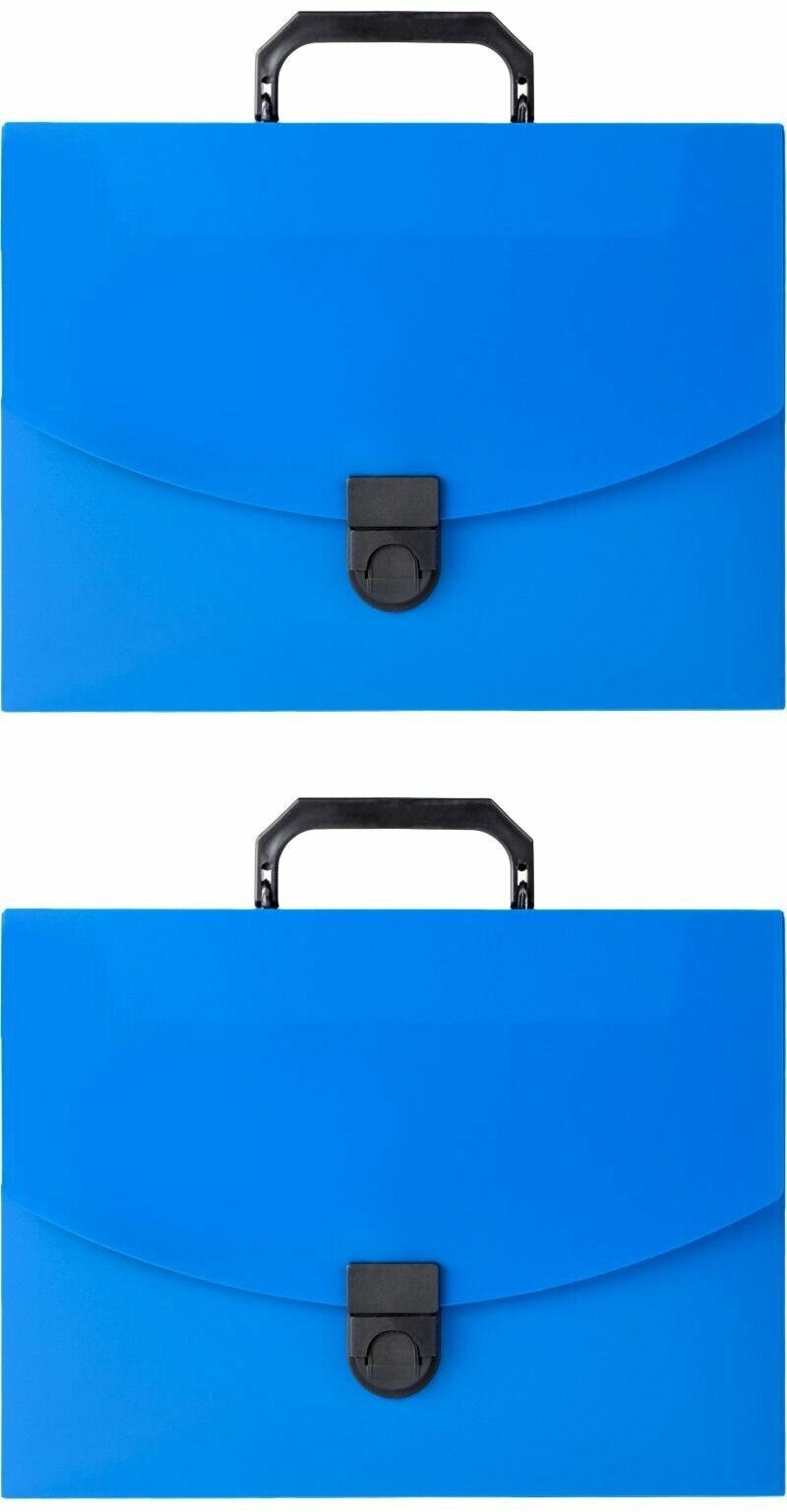 Attache Папка-портфель А4 пластиковый синий, 30 мм, 2 шт