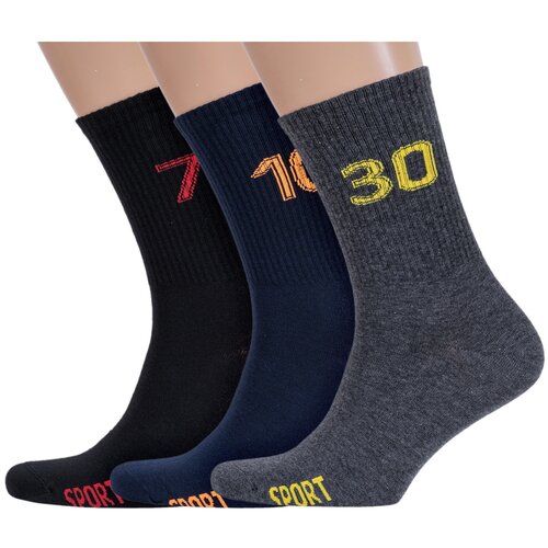 Комплект из 3 пар мужских носков RuSocks (Орудьевский трикотаж) микс 2, размер 27-29 (42-45)