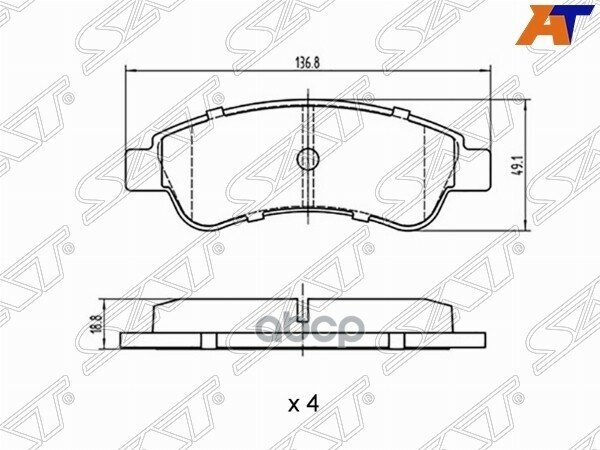 Колодки Тормозные Зад Peugeot Boxer 06- (С Керамическим Наполнением) Sat арт. ST-1614412180CR