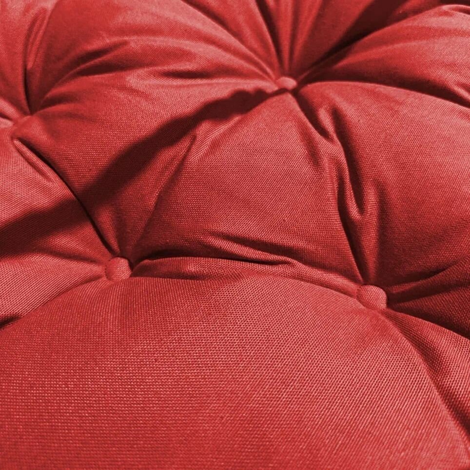 Круглая подушка для садовых качелей Билли, напольная сидушка 60D, красная - фотография № 4