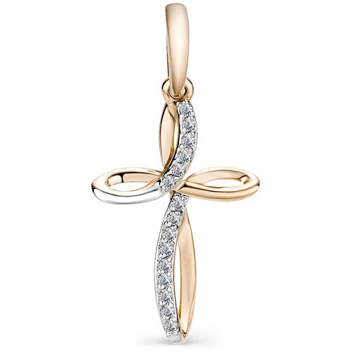 Алькор Золотой крестик с бриллиантом 3758-100