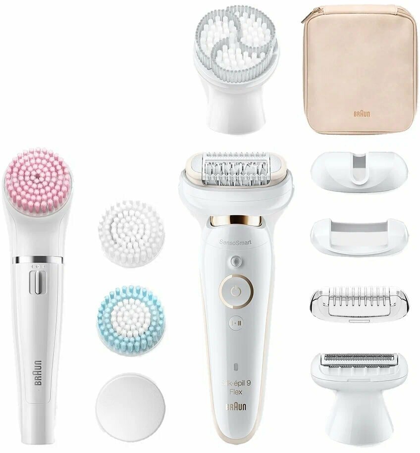 Эпилятор Braun SES 9100 Silk-epil 9 Flex Beauty Set + щетка для лица, white