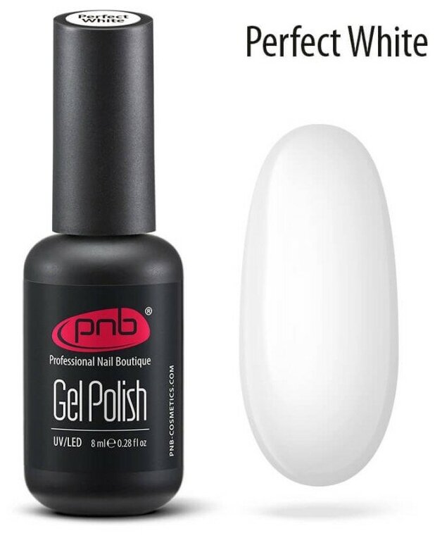 Гель-лак PNB 8 мл белый / Gel Polish PNB Perfect White 8 ml