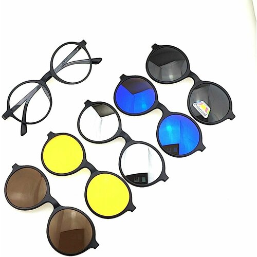 фото Солнцезащитные очки , поляризационные, с защитой от уф, зеркальные, мультиколор rainbow effect