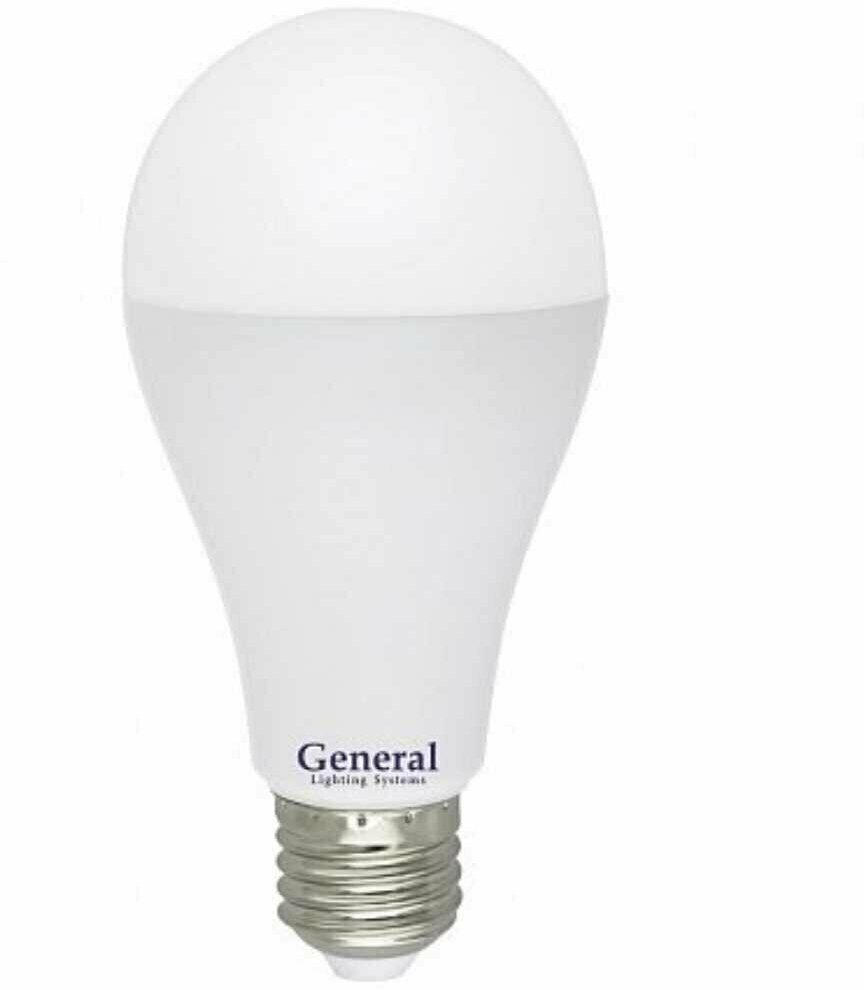 Лампа светодиодная E27, 25 Вт, 230 В, груша, 6500 К, свет холодный белый, General Lighting Systems, GLDEN-WA67