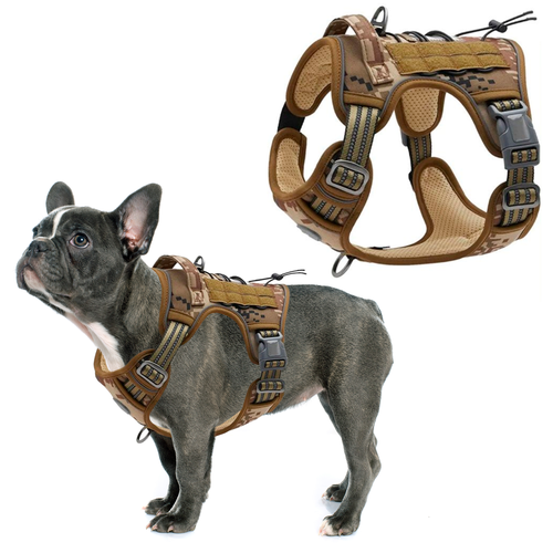 Тактическая шлейка для служебных собак PUREVACY, размер M. Профессиональный тактический жилет для собак средних пород, регулируемая прогулочная шлейка