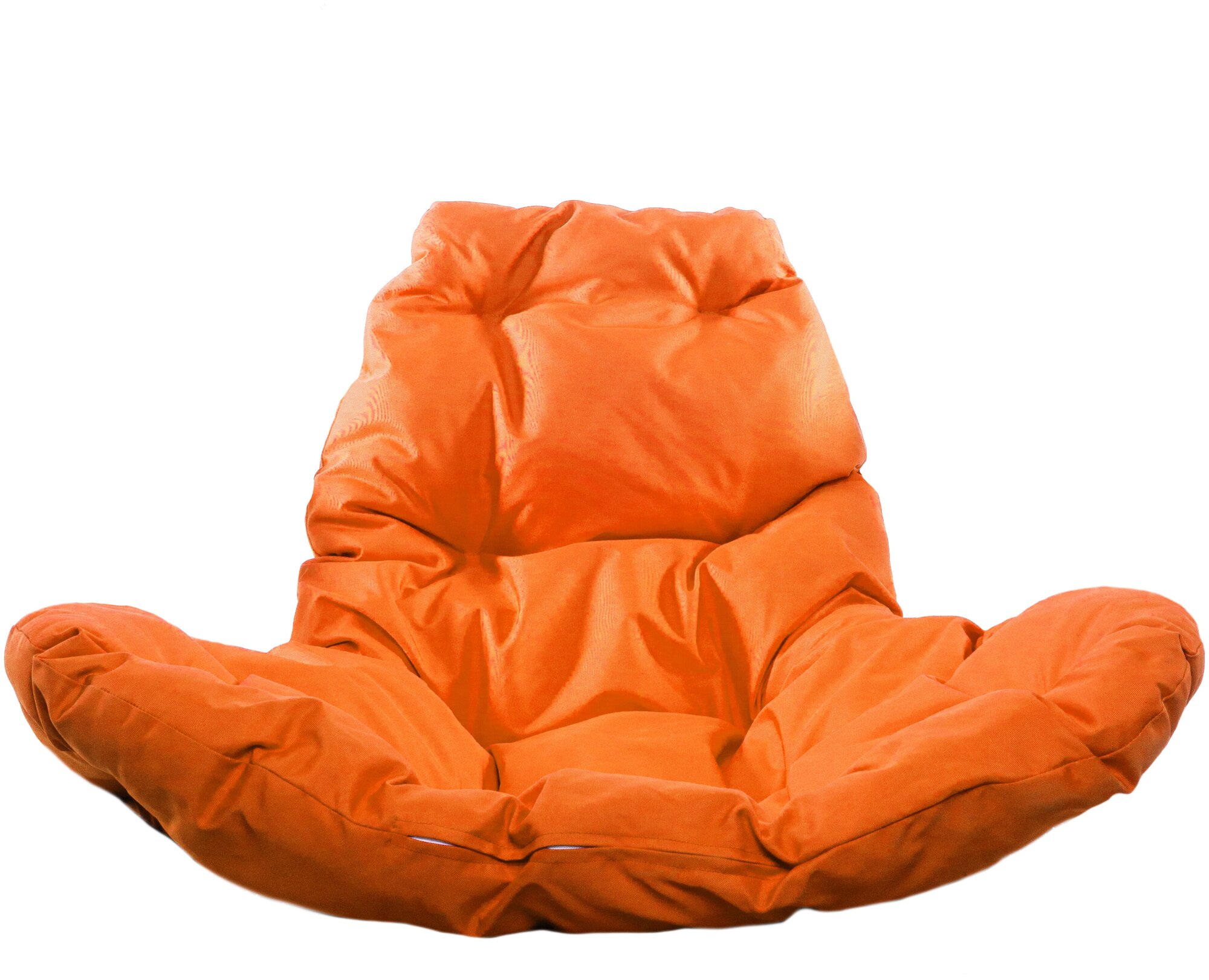 Кресло M-Group круг на подставке ротанг коричневый, оранжевая подушка - фотография № 7