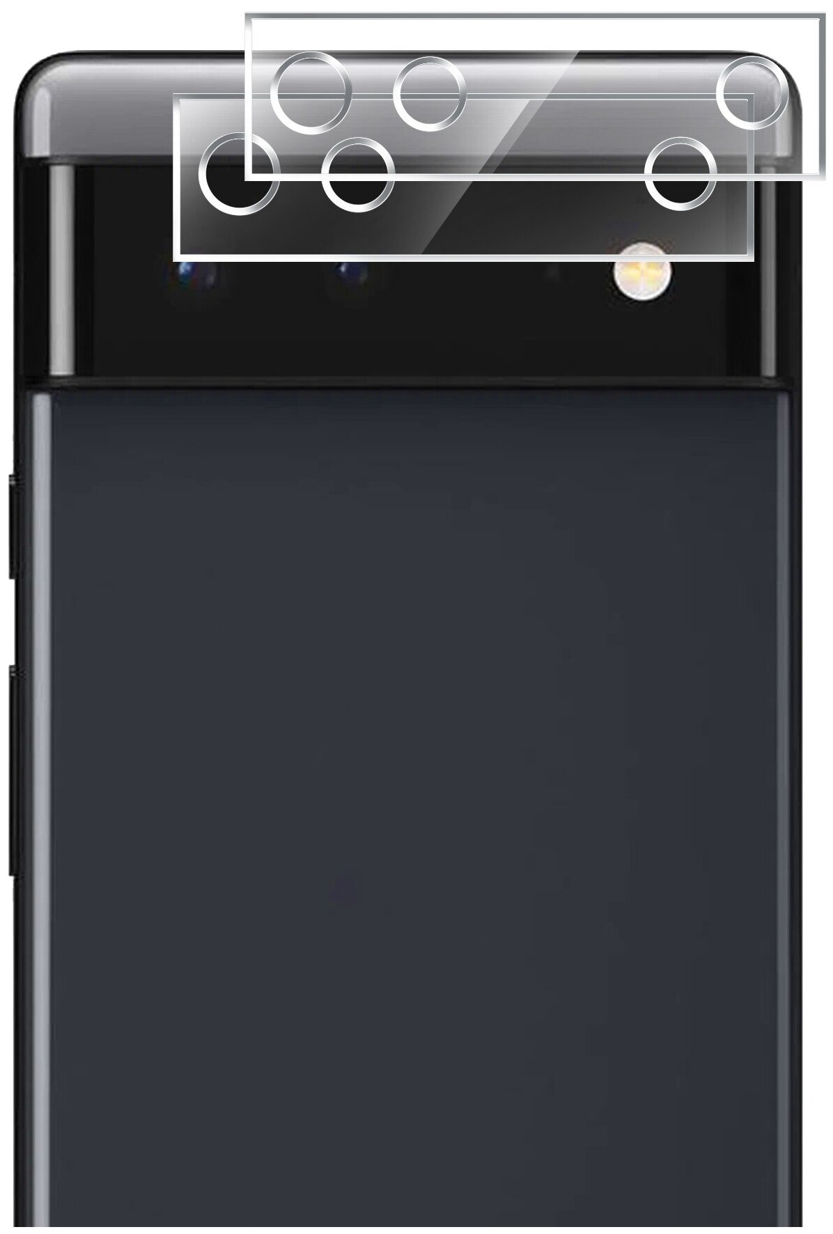 Защитное стекло на Google Pixel 6a (Гугл Пиксель 6а) на Камеру 2 шт (гибридное: пленка стекловолокно) прозрачное тонкое Hybrid Glass Miuko
