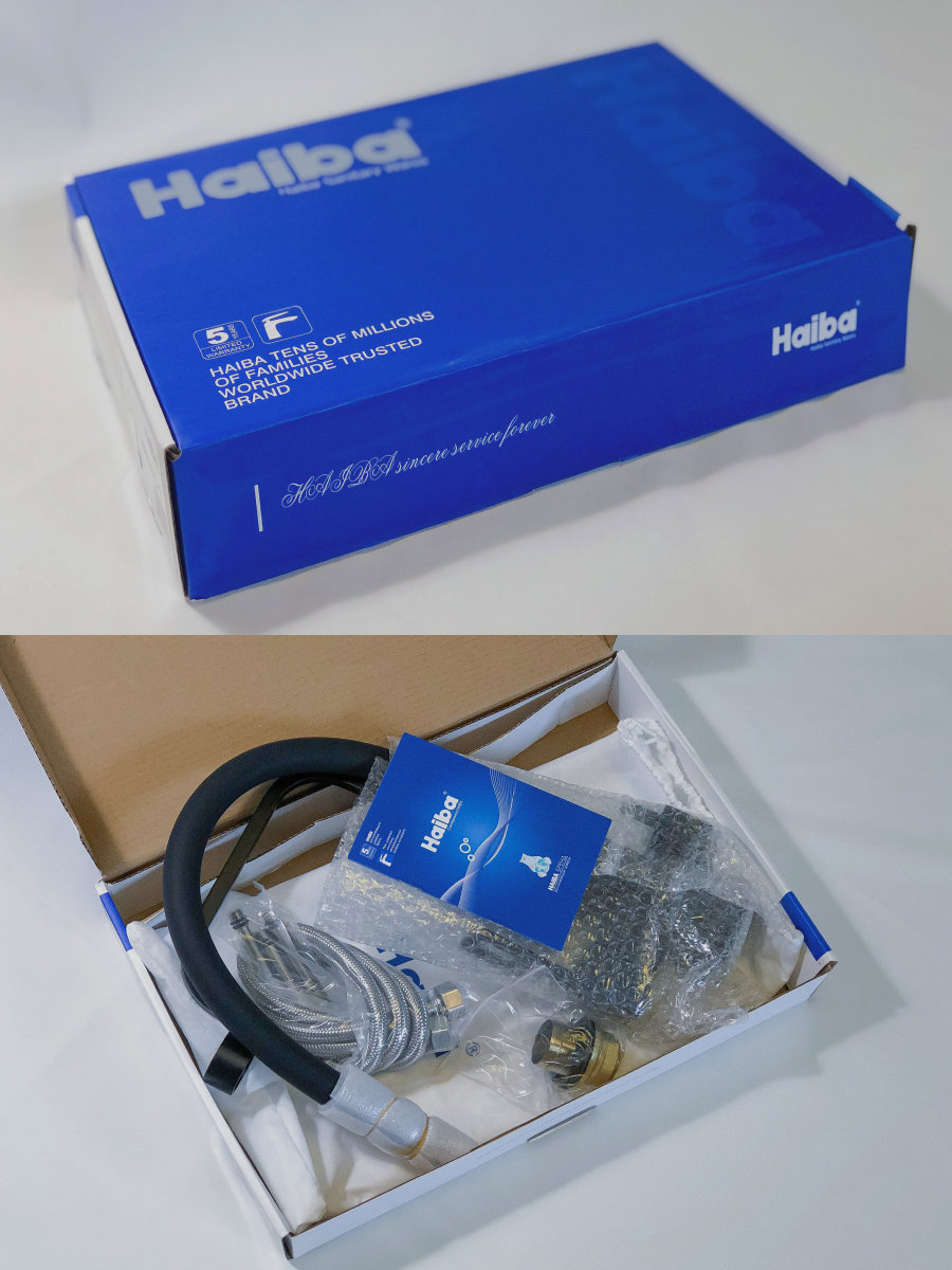 Смеситель для кухни Haiba HB76615-7 с подключением фильтра питьевой воды, черный - фотография № 13