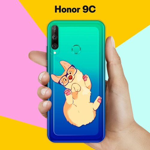 Силиконовый чехол Корги в очках на Honor 9C силиконовый чехол кот в очках на honor 9c