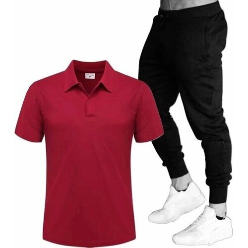 Комплект , брюки, футболка, размер 48, бордовый
