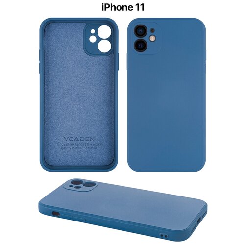 Защитный чехол на айфон 11 силиконовый противоударный бампер для Apple iphone 11 с защитой камеры синий силиконовый чехол на apple iphone 11 айфон 11 ирисы ван гог
