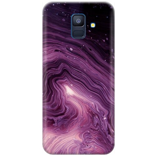 фото Re:pa накладка transparent для samsung galaxy a6 plus (2018) с принтом "бело-фиолетовые краски"