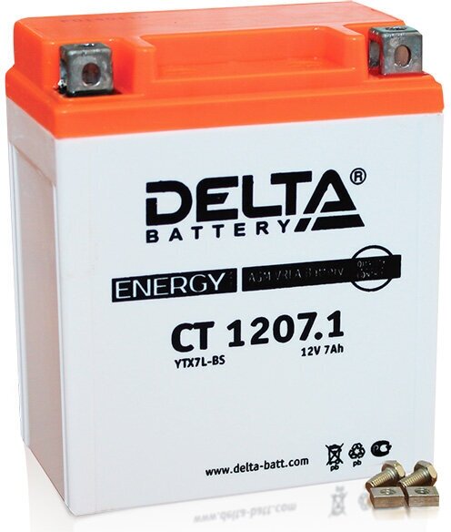 Аккумулятор Delta мото CT 1207.1 12V 7Ач - YTX7L-BS 114x71x131