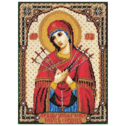 фото Panna набор для вышивания бисером икона божией матери умягчение злых сердец 20.5 x 28 см (cm-1262)