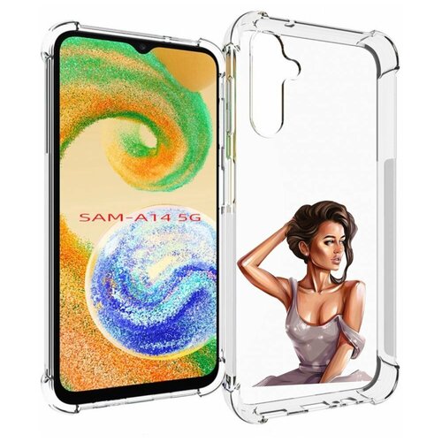 Чехол MyPads Девушка-с-прической женский для Samsung Galaxy A14 4G/ 5G задняя-панель-накладка-бампер